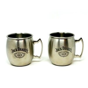 Vintage Set of 2 Jack Daniel’s Stainless Steel Mule Mugs - STORE DISPLAY